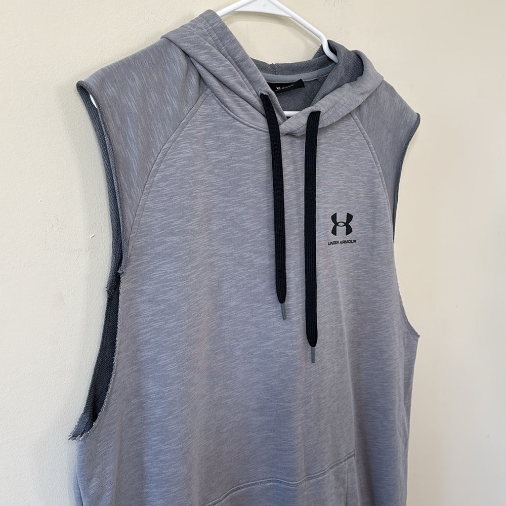 Under Armour Men’s Sportstyle Terry Sleeveless Hoodie Gray Size XL - Picture 5 of 10